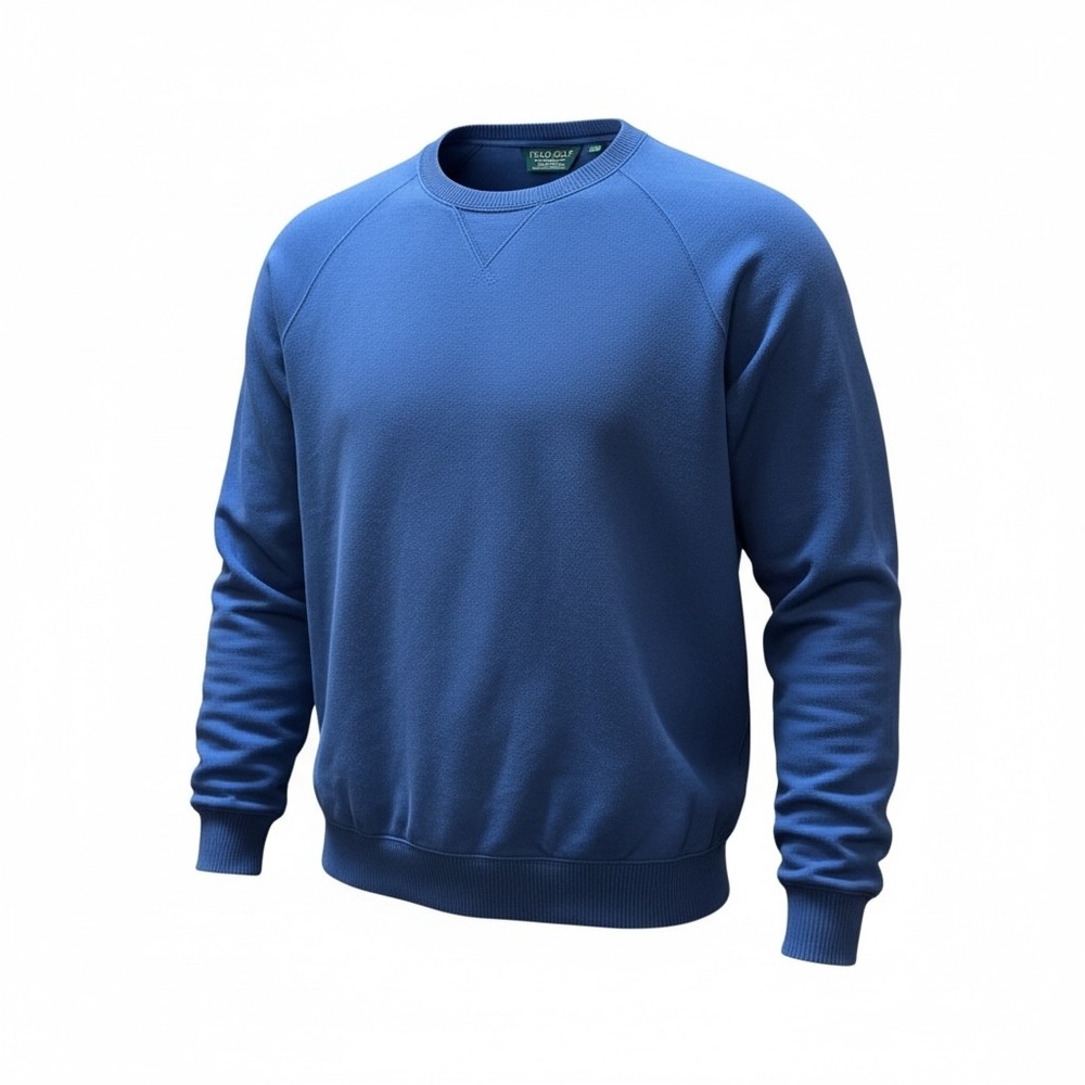 Polo Golf‎ Ralph Lauren Mens Large Blue Crew Neck Cotton Blend Sweatshirt